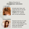 Azerum Kopfhautserum für sichtbar dichteres Haar, Flasche mit Applikator, Anwendung auf der Kopfhaut, Produkt von AZERUM